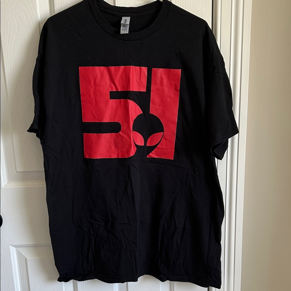 Gildan Black T-Shirt with Red Alien Design